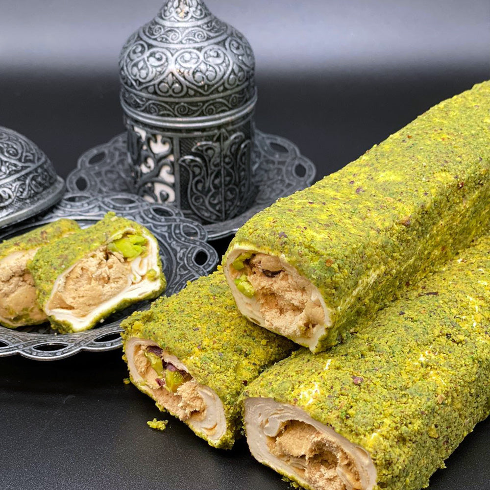 Pistachio Covered, Halva and Pistachio Turkish Delight LOKUM