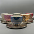 Luxurious Silver and Multicolor Turkish Coffee Set