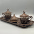 Traditional Antique Copper Turkish Coffee Set for 2