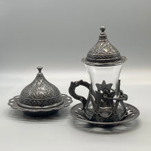 アンティーク雑貨 Antique Ottoman Empire Tea Set Traditional Antique Silver Tea Set for 6 – LOKUM